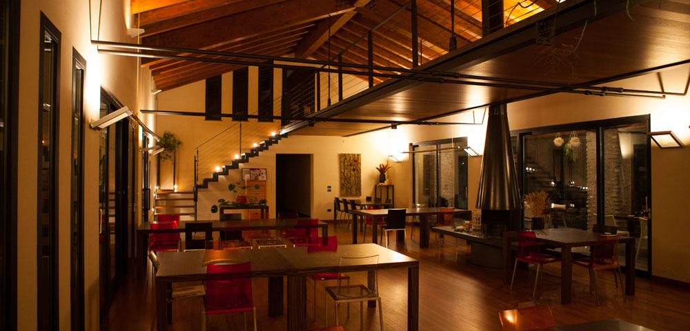 Sala da pranzo dell'agriturismo Corte Carnevale